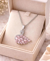 colour: pink + silver chain