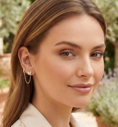Elegant Butterfly Chain Ear Cuff Earrings