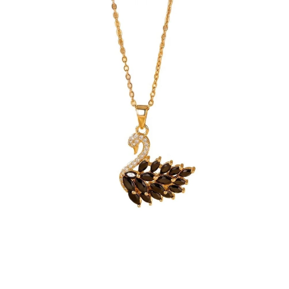 Elegant Swan Crystal Pendant Necklace