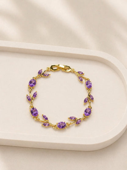 Elegant  Tulip Pink Crystal Bracelet