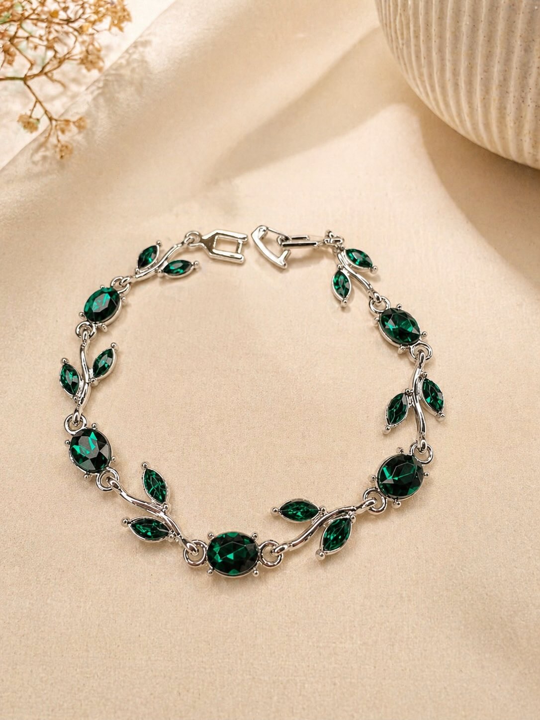 Elegant  Tulip Pink Crystal Bracelet