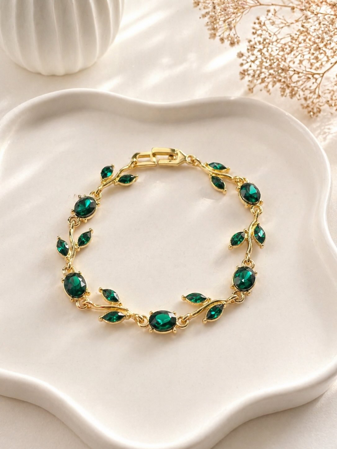 Elegant  Tulip Pink Crystal Bracelet