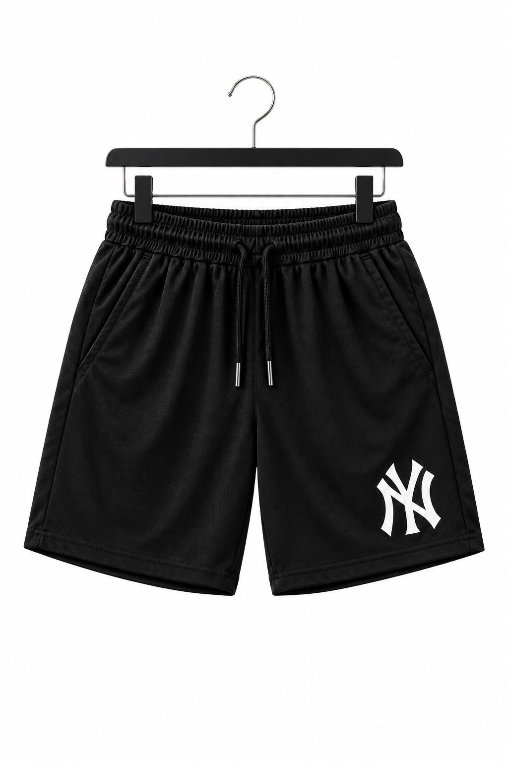 NY Embroidered 3-Piece Track Suit for Men – Polo T-Shirt, Shorts & Trouser (Black)