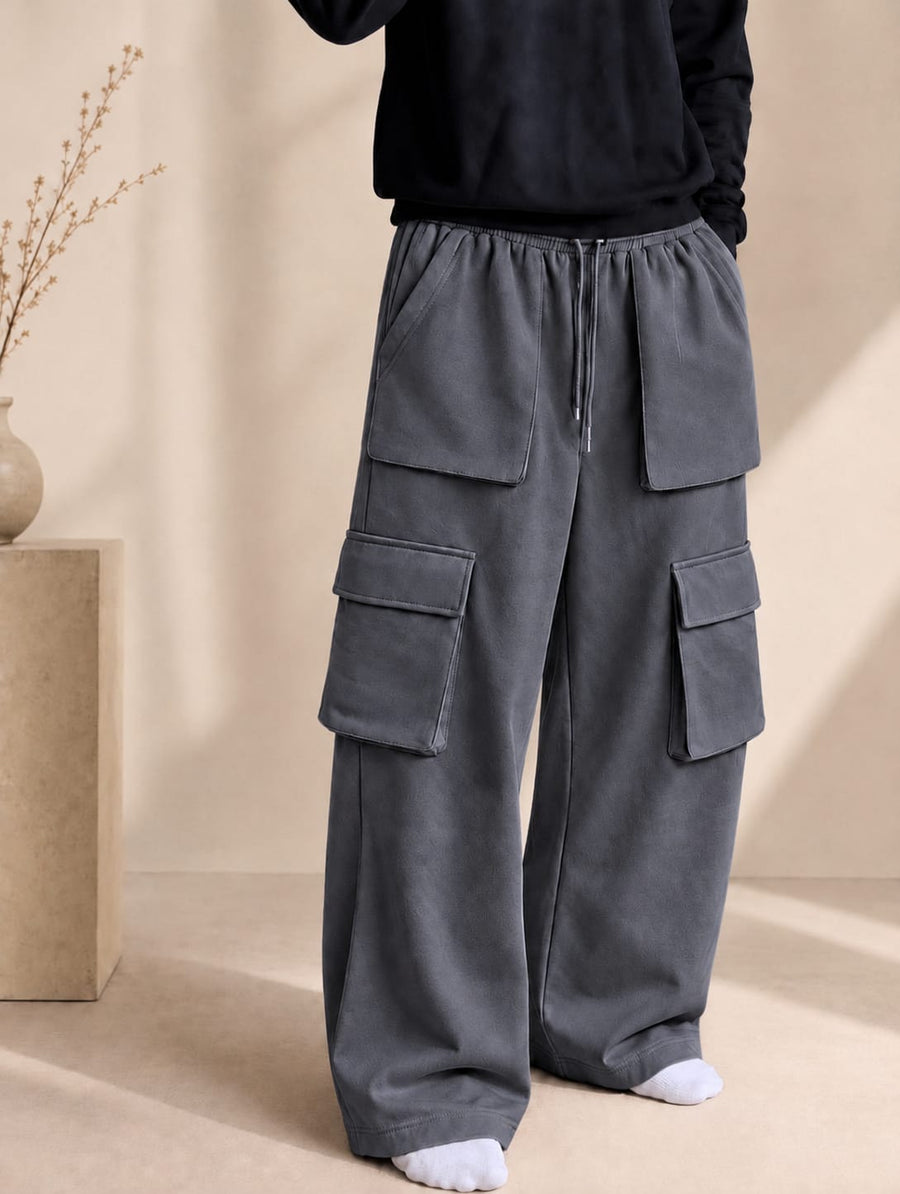6-Pocket Cargo Baggy Trouser – Premium Cotton Fleece |