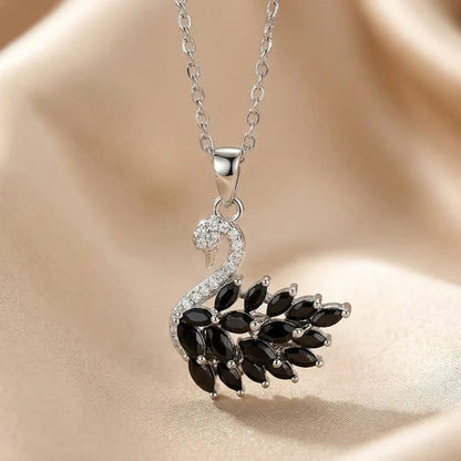 Elegant Swan Crystal Pendant Necklace