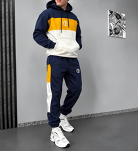 colour: Navy Blue-Mustard Yellow-White